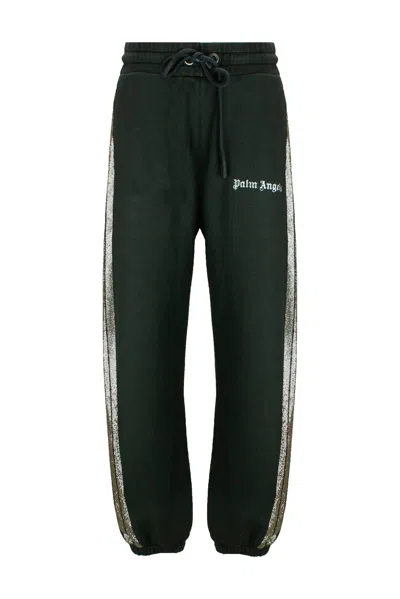 PALM ANGELS LOGO PRINTED DRAWSTRING TRACK PANTS