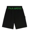 Palm Angels Logo-printed Elasticated Waist Track Shorts In Black
