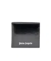 Palm Angels Logo Printed Half-fold Wallet In Gray