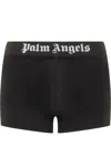 PALM ANGELS LOGO-PRINTED HIGH-WAIST SPORT SHORTS