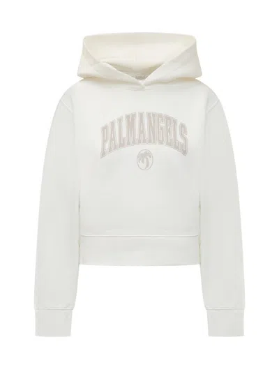 Palm Angels Collegge Palm Hoodie In White