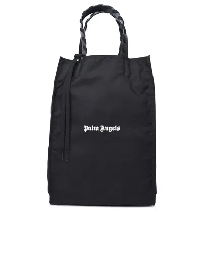 PALM ANGELS LOGO PRINTED LACE-UP DETAILED TOTE BAG
