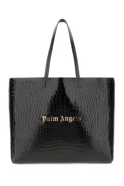 Palm Angels Palm Leather Tote Bag In Black
