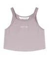 Palm Angels Logo Printed Short Vest In Gray