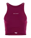 Palm Angels Logo Printed Sleeveless Crop Top In Red