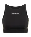 Palm Angels Black Training Crop Sport Top In Black