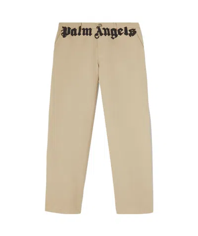 PALM ANGELS PALM ANGELS LOGO PRINTED STRAIGHT LEG CHINO PANTS