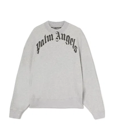 Palm Angels Logo Printed Sweater In White