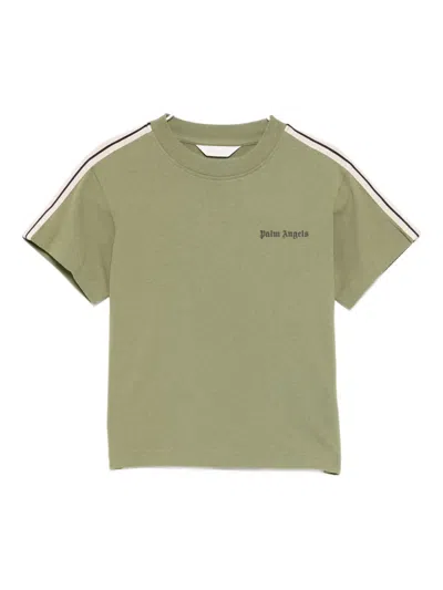 Palm Angels Kids' Logo-printed T-shirt In Green