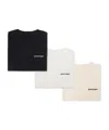 Palm Angels Logo-embroidered T-shirts (pack Of Three) In White