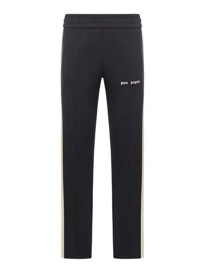 Palm Angels Men's Crochet Side-stripe Track Pants In Black