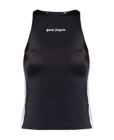 Palm Angels Logo-printed Track Tank Top In Black