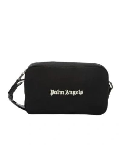 Palm Angels Logo Printed Zipped Camera Bag In Black