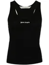 Palm Angels Logo Embroidered Ribbed Tank Top