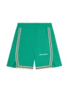 Palm Angels Logo Shorts In Green