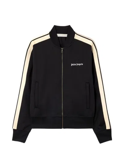 Palm Angels Logo Side-stripe Bomber Jacket In Black