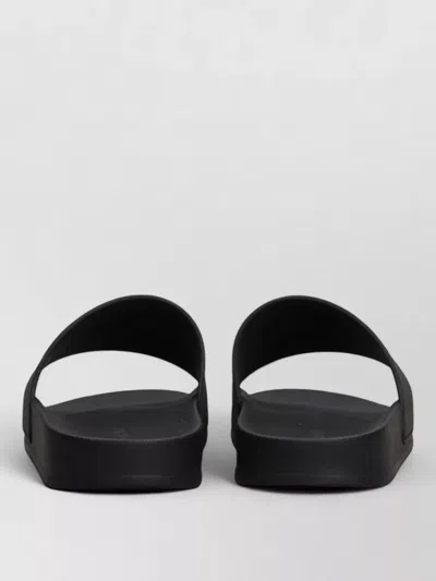 Palm Angels Logo Slide Sandals Flat Sole Open Toe In Black