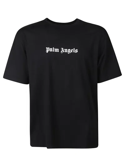 Palm Angels Logo Slim T-shirt In Black/white