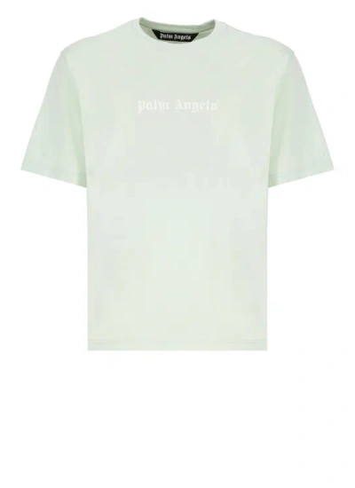 Palm Angels Logo Slim T-shirt In Green
