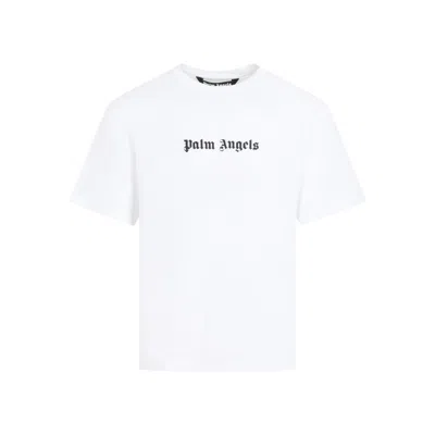 Palm Angels Logo Slim White Black Cotton T-shirt