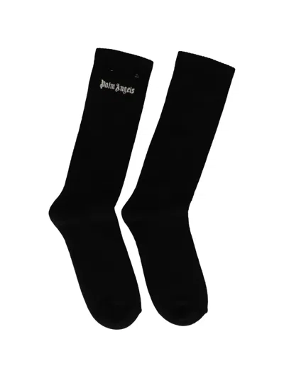 Palm Angels Logo Socks In Black