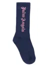 Palm Angels Logo Socks In Blue