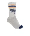 Palm Angels Logo-jacquard Socks In Gray