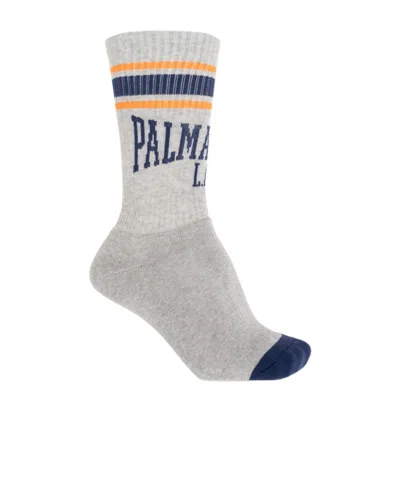 PALM ANGELS PALM ANGELS LOGO INTARSIA SOCKS