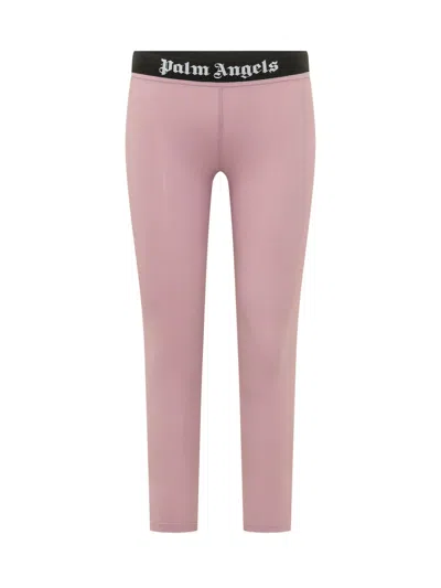 Palm Angels Logo Sport Leggings In Pink Black