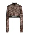 Palm Angels Women's Sequined Top | Size Medium | Pwab038 In Multicolor