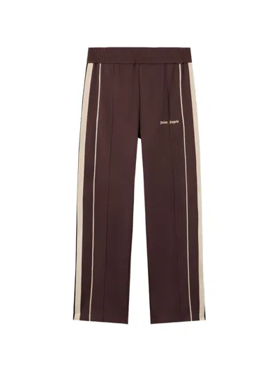 Palm Angels Logo Stripe Track Pants In Brown