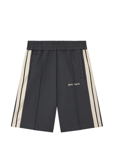 Palm Angels Stripe Detail Knee Length Track Shorts In Black