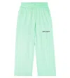 Palm Angels Logo Striped Sweatpants In Green