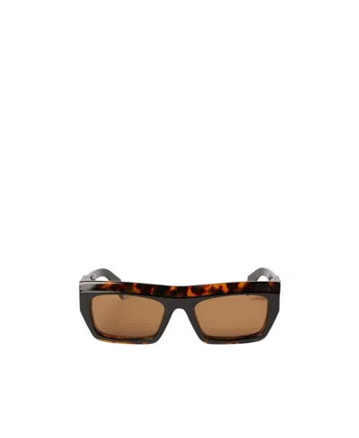 Palm Angels Logo Sunglasses In Brown
