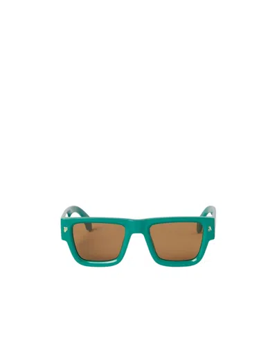 Palm Angels Logo Sunglasses In Brown