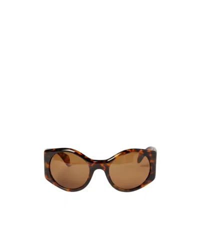 Palm Angels Logo Sunglasses In Brown