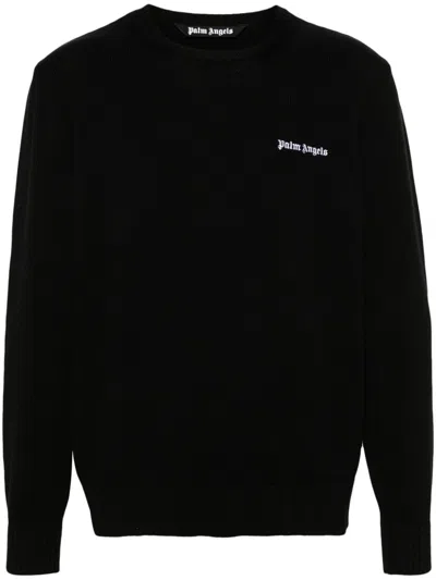 Palm Angels Logo Sweater In Black