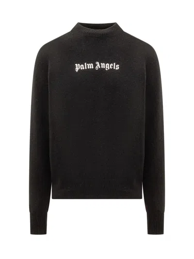 Palm Angels Sweater With Logo In Black