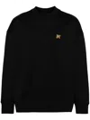 Palm Angels Black Plaque Sweatshirt In Black  