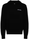 Palm Angels Brand-embroidery Kangaroo-pocket Relaxed-fit Cotton-jersey Hoody In Black  