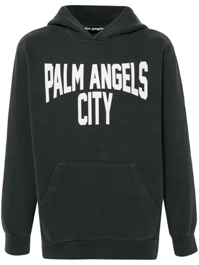 Palm Angels Logo Sweatshirt In Gray