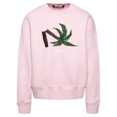 Palm Angels Logo Sweatshirt In Gold