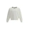 Palm Angels White Cotton Sweatshirt In White