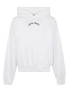 Palm Angels Oversized Hoodie With Drawstring Hood And Logo Accents In White