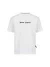 Palm Angels White Short-sleeved T-shirt With Monogram Pa Embroidery In White
