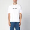 Palm Angels White Short-sleeved T-shirt With Monogram Pa Embroidery