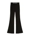 Palm Angels Cotton Flared Trousers In Black