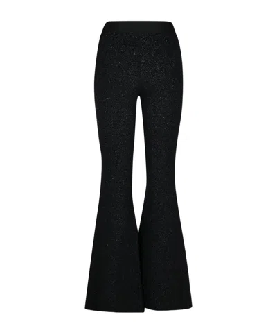 Palm Angels Logo Tape Flared Pants In Black