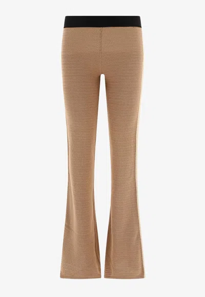PALM ANGELS LOGO TAPE KNITTED PANTS