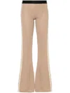 Palm Angels Logo Tape Knitted Pants In Beige